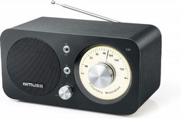 MUSE Radio Retro Vintage para Mesa con Bluetooth, Radio Vintage para Escritorio, Funciona con Corriente (AC/DC)
