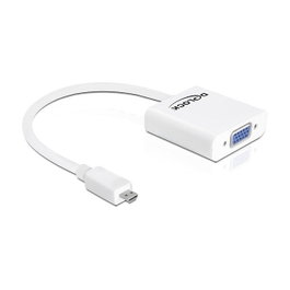 DeLOCK Adaptador HDMI-micro D a VGA Blanco 65347