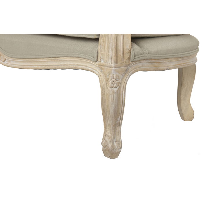 DKD Home Decor Sillón de Madera y Enea con Algodón Doble Verde Claro DKD Home Decor Sillón de Madera y Enea con Algodón Doble Verde Claro