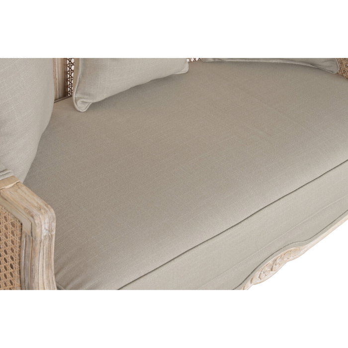 DKD Home Decor Sillón de Madera y Enea con Algodón Doble Verde Claro DKD Home Decor Sillón de Madera y Enea con Algodón Doble Verde Claro