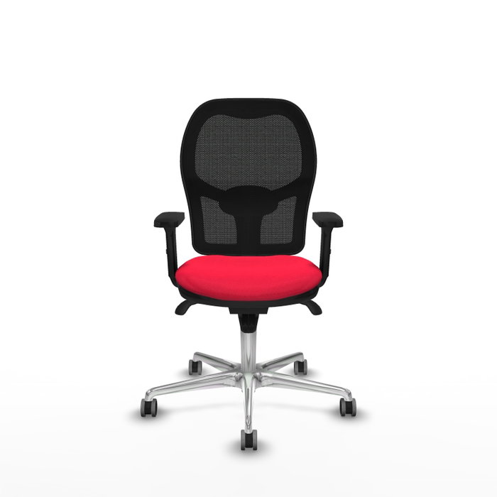 PIQUERAS Y CRESPO Silla de oficina Jorquera con mecanismo Sincro, Rojo/Negro