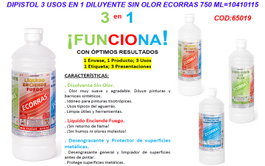 Ecorras Dipistol 3 Usos en 1 Diluyente sin Olor 750 ml