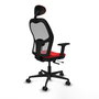 PIQUERAS Y CRESPO Silla de oficina Jorquera Rojo/Gris con Mecanismo Sincro/Traslack