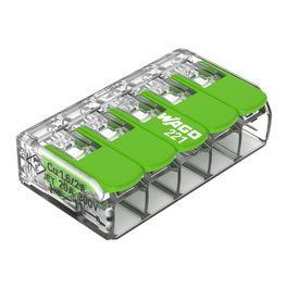WAGO Wago 221-425 terminal block de 5*4mm (250 piezas) Verde Range