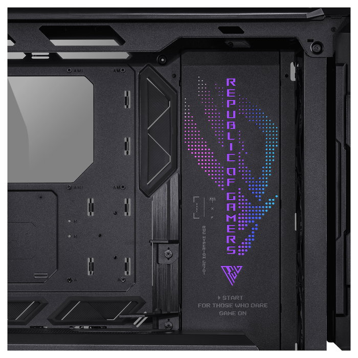 ASUS ROG Hyperion GR701 BTF Edition - Torre Gaming RGB PC con Ventana Lateral, Compatible con ATX/EATX/micro-ATX/Mini-ITX, Color Negro Transparente