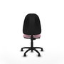 Silla de oficina Algarra con mecanismo Contacto permanente básico tapizada con Tela color Rosa. Equipada con Base poliamida negra, Sin brazos y Ruedas de nailon 50 mm