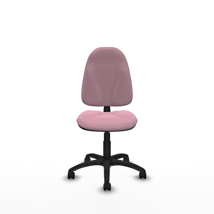 Silla de oficina Algarra con mecanismo Contacto permanente básico tapizada con Tela color Rosa. Equipada con Base poliamida negra, Sin brazos y Ruedas de nailon 50 mm Silla de oficina Algarra con mecanismo Contacto permanente básico tapizada con Tela color Rosa. Equipada con Base poliamida negra, Sin brazos y Ruedas de nailon 50 mm