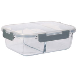 Cook Concept Hermético con 2 Compartimentos de Vidrio Borosilicado y Tapa de Plástico y Silicona 21x16 cm