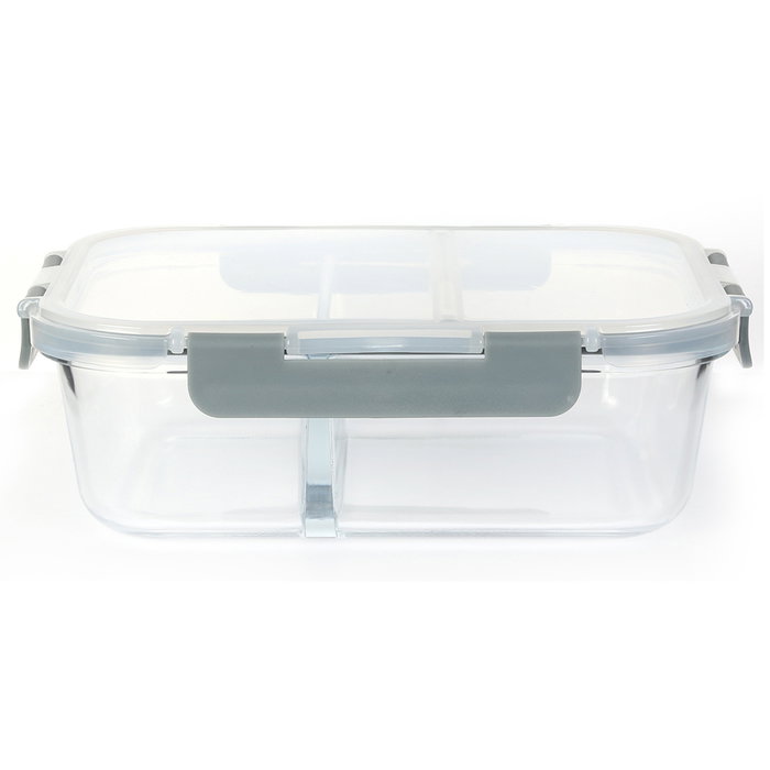 Cook Concept Hermético con 2 Compartimentos de Vidrio Borosilicado y Tapa de Plástico y Silicona 21x16 cm