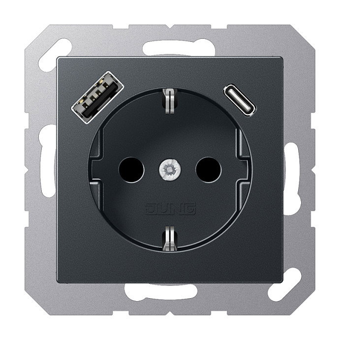 Jung A1520-15CAANM SCHUKO con USB Tipo AC Jung A1520-15CAANM SCHUKO con USB Tipo AC