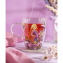 WIDDOP & CO Taza de Cristal Flores Secas Rapunzel Princesas Disney