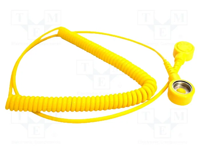 COBA EUROPE Cable de conexión ESD espiral amarillo 1,8m COBA EUROPE Cable de conexión ESD espiral amarillo 1,8m