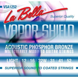 Juego de Cuerdas La Bella para Guitarra Acústica Vapor Shield Light