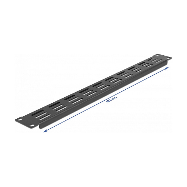 DeLOCK Panel de relleno para gabinete de red 19 pulg. con ventilación 1U negro