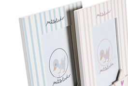 DKD Home Decor Marco de Fotos 10x15 Baby Patito Lindo Madera Cristal Rosa Azul 17 x 1.5 x 22 cm