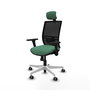 PIQUERAS Y CRESPO Silla de oficina Yunquera con mecanismo Sincro, Verde esmeralda y Negro