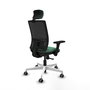 PIQUERAS Y CRESPO Silla de oficina Yunquera con mecanismo Sincro, Verde esmeralda y Negro