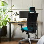 PIQUERAS Y CRESPO Silla de oficina Yunquera con mecanismo Sincro, Verde esmeralda y Negro