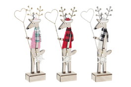 DKD Home Decor Figura Navidad Fantasia Rojo Rosa MDF LED 4 x 27 x 11 cm (6 Unidades)