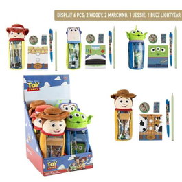 Toy Story Estuche Portatodo Peluche Diseño 1-Diseño 4: 2,2,1,1 - Edad Mín. 36 Meses, Blanco