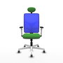 PIQUERAS Y CRESPO Silla de oficina Motilla con mecanismo Sincro, Verde y Azul