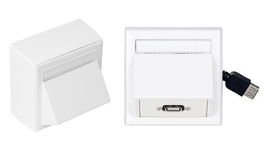 Vivolink Thorsmann Caja de Conexión de Pared USB 2.0 con Caja de Pared Blanca para Acceso Fácil en Aulas y Salas de Reuniones