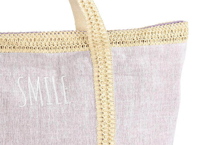 DKD Home Decor Bolso Mediterraneo Rosa Palo Lila 4 Unidades 63 x 14 x 42 cm