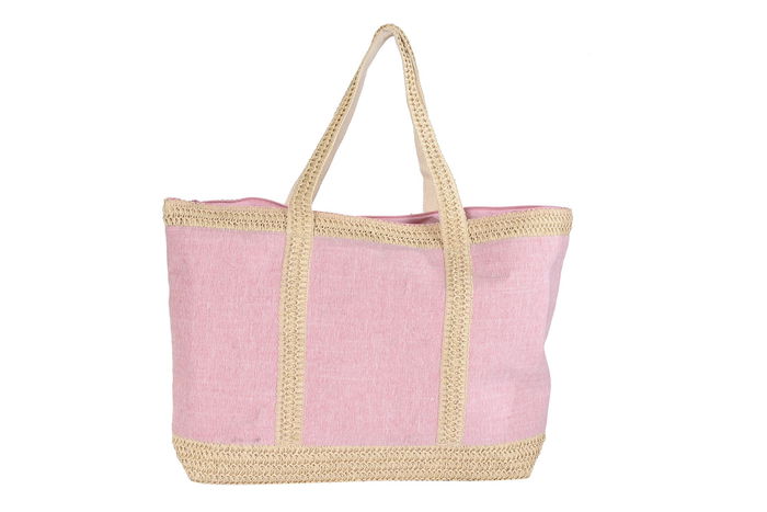 DKD Home Decor Bolso Mediterraneo Rosa Palo Lila 4 Unidades 63 x 14 x 42 cm