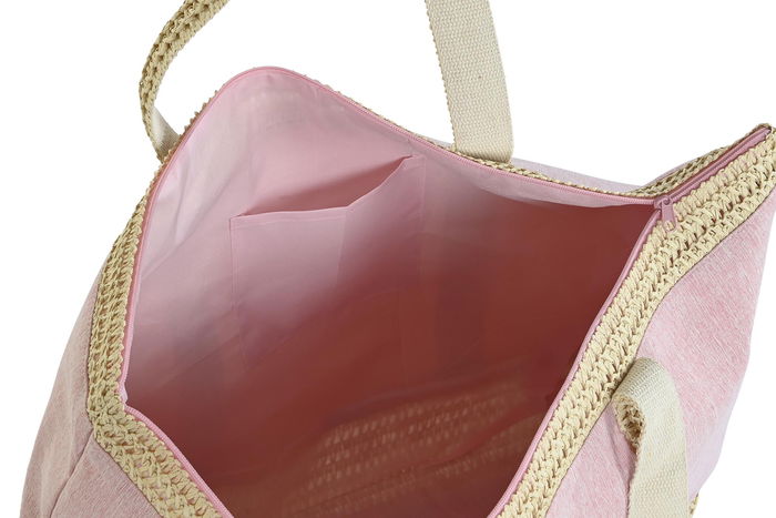 DKD Home Decor Bolso Mediterraneo Rosa Palo Lila 4 Unidades 63 x 14 x 42 cm