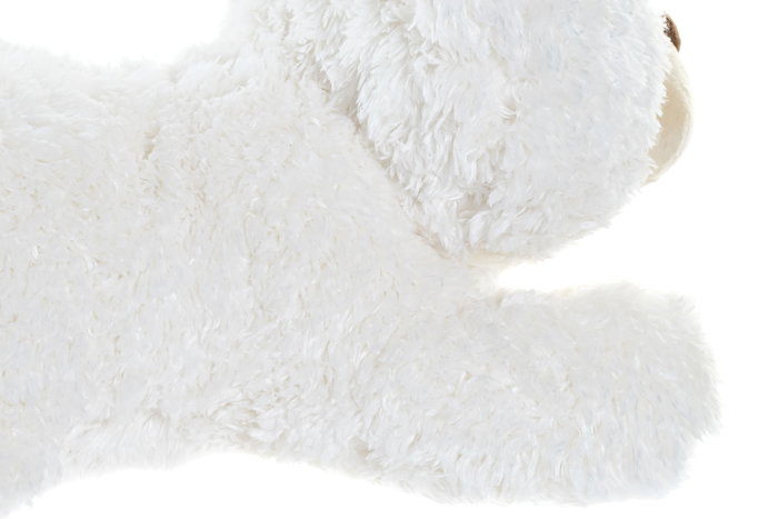 DKD Home Decor Peluche Oso Tumbado Marron Blanco Poliester 38 x 16 x 30 cm (4 Unidades)