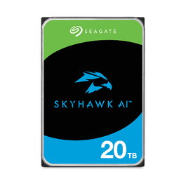 Seagate Skyhawk AI Surveillance Hard Drive 20TB SATA III 6Gb/s 7200RPM 512MB Cache 3.5" HDD, Optimizado para Video y Inteligencia Artificial, CMR, Helio