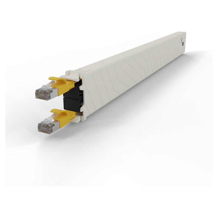 PATCHBOX Kupferkassette 8RU (0,8 m), Cat. 6a, U/FTP, PoE, gelb patchbox.one