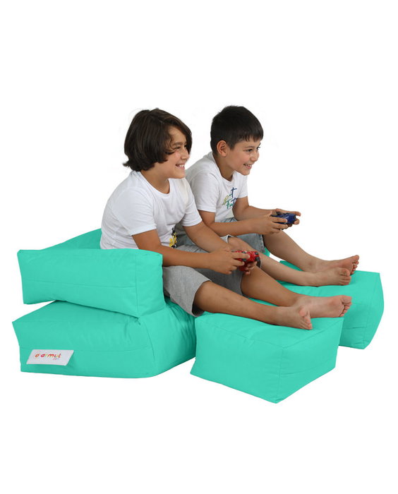 Atelier Del Sofa Puf de Jardín Doble Turquesa 100x50x20 cm Atelier Del Sofa Puf de Jardín Doble Turquesa 100x50x20 cm