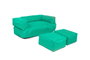 Atelier Del Sofa Puf de Jardín Doble Turquesa 100x50x20 cm
