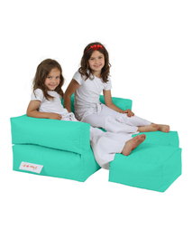 Atelier Del Sofa Puf de Jardín Doble Turquesa 100x50x20 cm