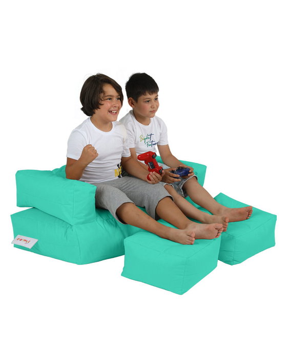 Atelier Del Sofa Puf de Jardín Doble Turquesa 100x50x20 cm Atelier Del Sofa Puf de Jardín Doble Turquesa 100x50x20 cm