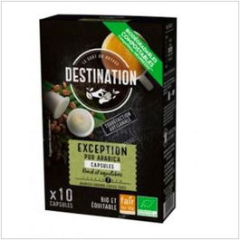 DESTINATION Pur Arabica Exception 10 Cápsulas Café Bio Compatibles Nespresso