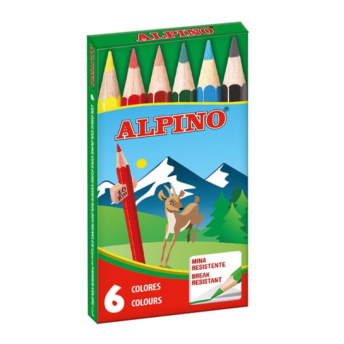 Alpino Lápices de Colores Cortos 85mm Surtidos Estuche 6 UD Alpino Lápices de Colores Cortos 85mm Surtidos Estuche 6 UD