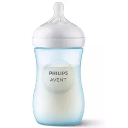 AVENT Biberón Natural Response Azul 260 ml, Modelo Scy903/21, para alimentación natural con tetina de silicona suave y forma anatómica