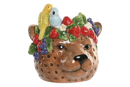 DKD Home Decor Centro de Mesa de Cerámica Animal Marrón 25x23x23,5 cm