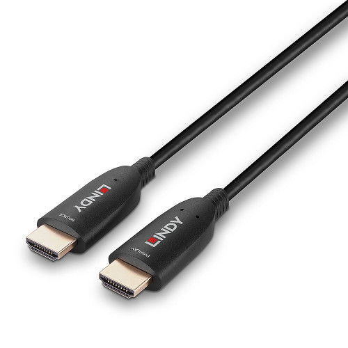 LINDY 38512 Cable HDMI 2.1 20m, 48 Gbit/s, 8K, HDR10+/Dolby Vision, Conectores HDMI Tipo A Macho Chapados en Oro, Negro LINDY 38512 Cable HDMI 2.1 20m, 48 Gbit/s, 8K, HDR10+/Dolby Vision, Conectores HDMI Tipo A Macho Chapados en Oro, Negro