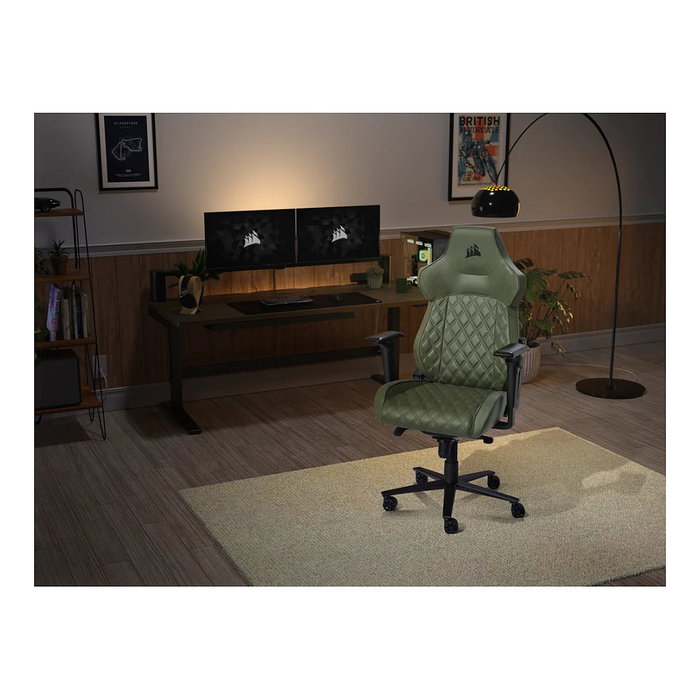 Corsair TC500 LUXE Silla Gaming, Asiento y Respaldo Acolchado en Verde, Ajuste 3D de Reposabrazos, para Usuario de hasta 180 cm y 120 kg Corsair TC500 LUXE Silla Gaming, Asiento y Respaldo Acolchado en Verde, Ajuste 3D de Reposabrazos, para Usuario de hasta 180 cm y 120 kg