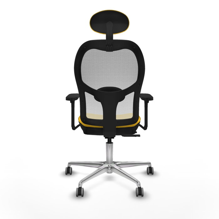 PIQUERAS Y CRESPO Silla de oficina Jorquera con mecanismo Sincro/Traslack, Amarillo y Blanco
