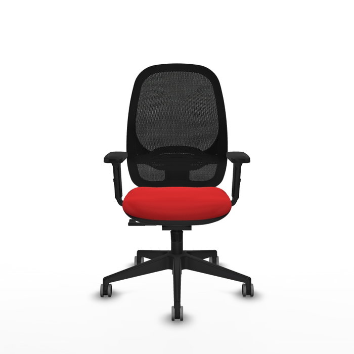 PIQUERAS Y CRESPO Silla de oficina Cilanco con mecanismo Sincro, Rojo y Negro