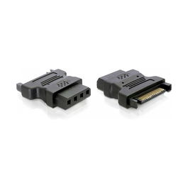 Delock Adaptador de Alimentación SATA 15 Pin a IDE 4 Pines para Unidades IDE, Negro