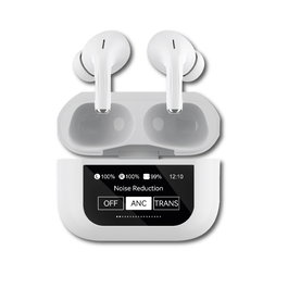 SAMI Auriculares Ultra Pro TWS Blanco con Cancelación Activa de Ruido y Pantalla LCD