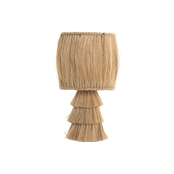 DKD Home Decor Lámpara de Sobremesa de Fibra Marrón 25x25x52 cm