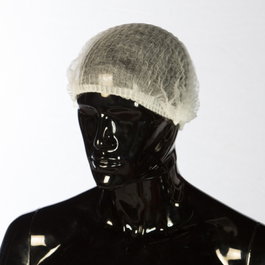 Gorro de polipropileno blanco tipo acordeón