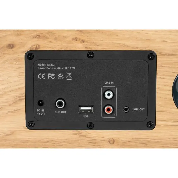 Thomson Altavoz Residencial WS502 Bluetooth 5.0, 100W, RCA, USB, AUX-IN, Madera Thomson Altavoz Residencial WS502 Bluetooth 5.0, 100W, RCA, USB, AUX-IN, Madera