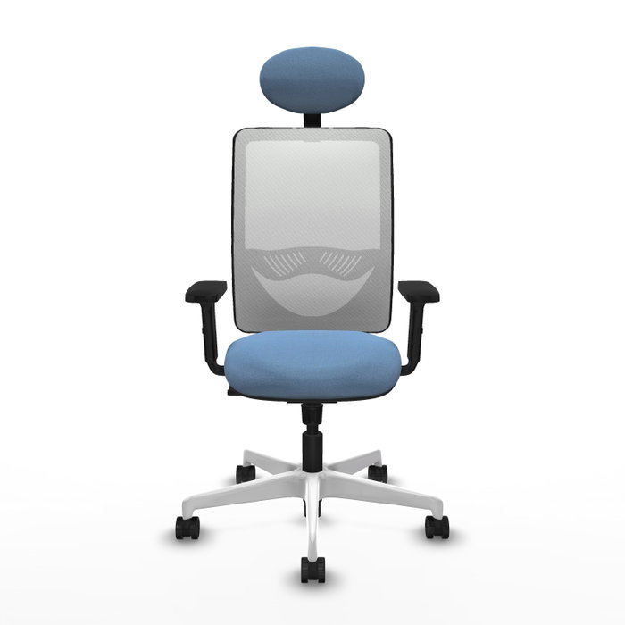 PIQUERAS Y CRESPO Silla de oficina Zulema con mecanismo Sincro, Azul cielo y Blanco PIQUERAS Y CRESPO Silla de oficina Zulema con mecanismo Sincro, Azul cielo y Blanco